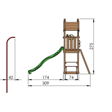 Jungle Gym - Legetårn Jungle Gym Totem m/ blå rutschebane