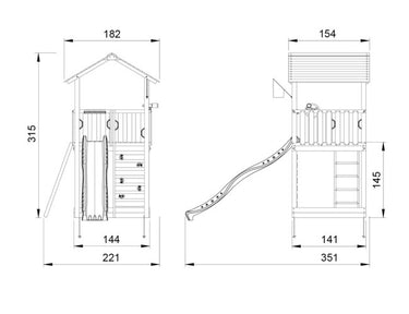 Jungle Gym - Legetårn Jungle Gym Sierra 2.1 m/gul rutschebane