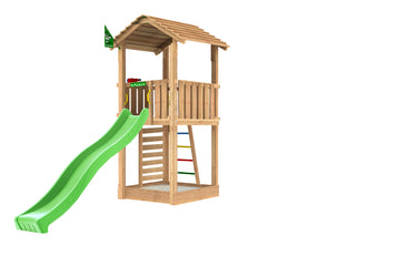 Jungle Gym - Legetårn Jungle Gym Cottage 2.1 m/grøn rutschebane - Bolig og Haven