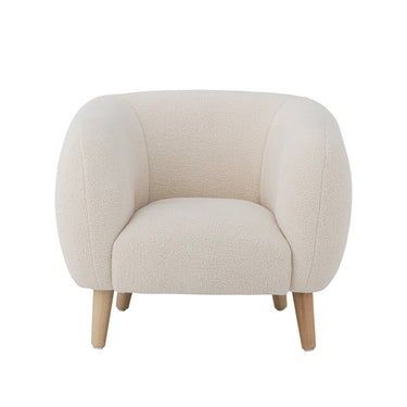 Bloomingville MINI - Cade Børnestol, Blød chenille- Hvid 52x44 cm