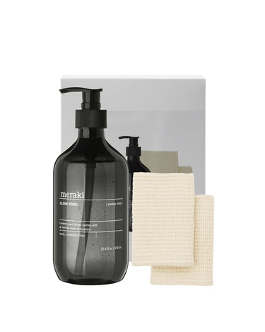 Meraki - Shadow Lake, Gaveboks opvaskemiddel og klud beige 490 ml