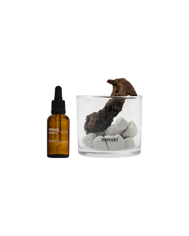Meraki - Diffuser med Lavasten & Træ - Herbal Calm 30 ml
