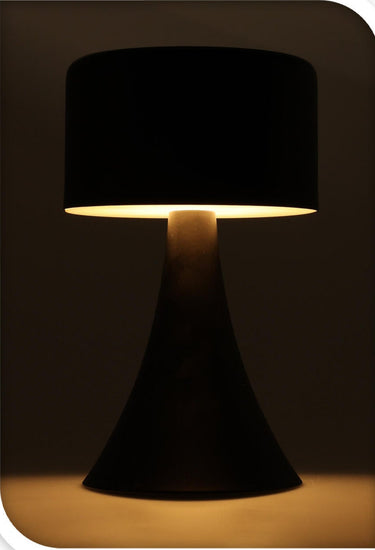 Bordlampe LED sort Ø12xH21cm, batteri