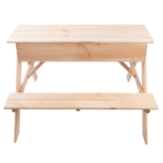 Esschertdesign - 2i1 bordbænkesæt og sandkasse, træ 93,2x89,2cm