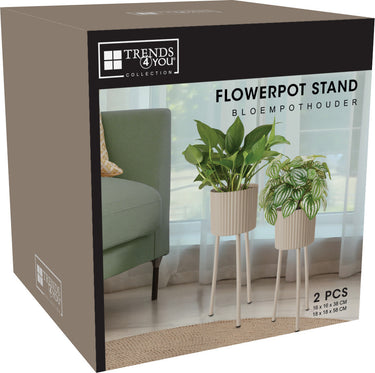 Blomsterpotter – sæt med 2 stk. – taupe