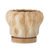 Bloomingville - Hollis Urtepotte m/underskål, Natur, Stentøj - Ø20 × H16,5 cm