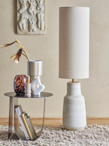 Bloomingville - Linetta Gulvlampe, Hvid, Stentøj - Ø28 × H113 cm