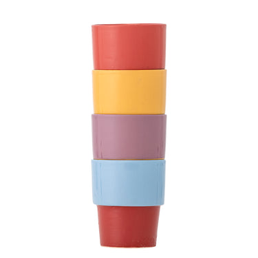 Bloomingville - Ewan Kop, Multifarvet, Stentøj - Ø7,5 × H9 cm, sæt med 4