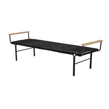 Bloomingville - Mundo Bænk, Metal/træ, Sort 50x175 cm - Bolig og Haven