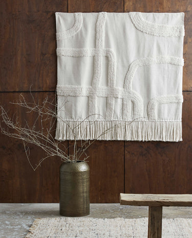 Nordal - ITRI vægtæppe - off white, 136x136cm