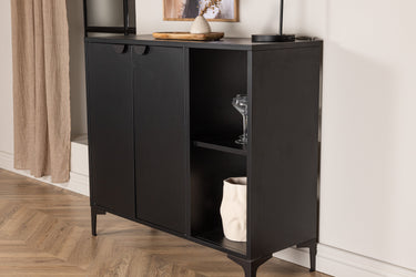Venture Home - Piring – opbevaringsskab 110×42×100 cm – sort - Bolig og Haven