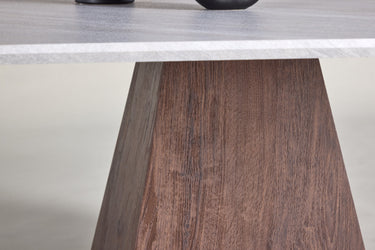 Venture Home - Cael – kvadratisk sofabord 80×80 cm – mocca fod / lys stenlook bordplade - Bolig og Haven