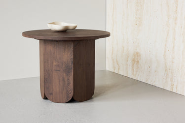 Venture Home Tekla – rundt sofabord Ø60 cm – mocca MDF med laminatoverflade i træstruktur - Bolig og Haven