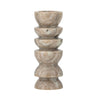 Bloomingville - Tasya Fyrfadsstage, Natur, Marmor - Ø6,5 × H17 cm