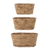 Bloomingville - Barba Kurv, Natur, Vandhyacint - L33 × B19 × H16/L39 × B25 × H18/L45 × B32 × H20 cm, sæt med 3
