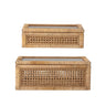 Bloomingville - Lally Æske m/låg, Natur, Rattan - L32 × H9 × B17/L39 × H15,5 × B24 cm, sæt med 2