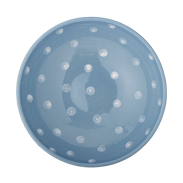Bloomingville - Riley Opsats, Blå, Stentøj - Ø24,5 × H22 cm