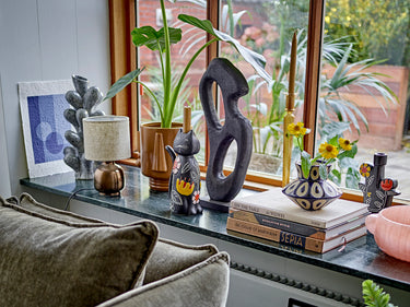 Bloomingville - Bashir Vase, Blå, Stentøj - Ø16 × H12 cm