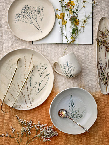 Bloomingville - Bea Tallerken, Multipak, Natur, Stentøj - Ø21 × H2 cm, sæt med 4