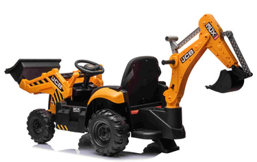 JCB - El Traktor til børn med frontskovl & gravekran – 12V Lithium-Ion og fjernbetjening,2x45w motor