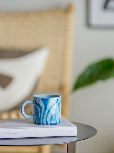 Bloomingville - Ninka Kop, Multipak, Blå, Stentøj - Ø7,5 × H8 cm, sæt med 6