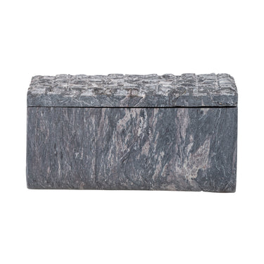 Bloomingville - Nubia Æske m/låg, Grå, Fedtsten - L15 × H7,5 × B10 cm