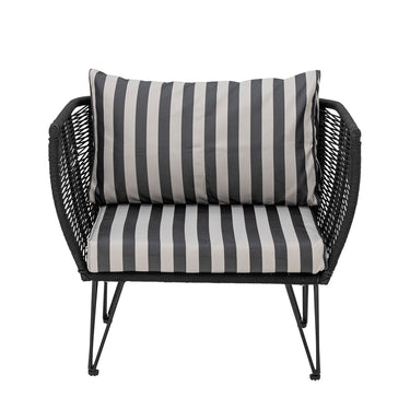 Bloomingville - Mundo Pudebetræk (uden fyld), Sort, polyester - L66 × H9 × B58/L75 × H45 × B9 cm, sæt med 2