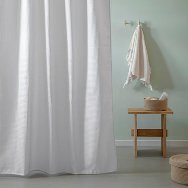MOUD Home - WAFFLE Badeforhæng i hvid - 180×200 cm