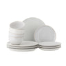 Bloomingville - Addison Bordservice Sæt, Hvid, Stentøj - B:Ø13 × H7/P:Ø20 × H2/P:Ø26,5x2,5 cm, sæt med 12