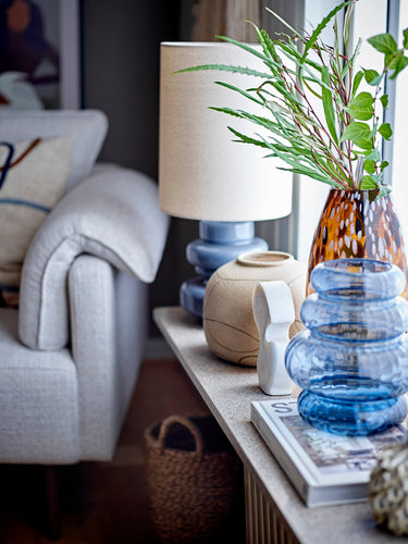 Bloomingville - Fabiola Bordlampe, Blå, Glas - Ø24 × H51 cm