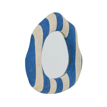 Bloomingville - Travis Vægspejl, Blå, Polyresin - L39 × H38 × B4 cm