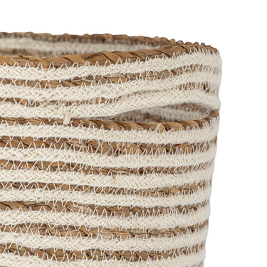 Bloomingville - Selena Kurv, Hvid, Jute - Ø40 × H49 cm