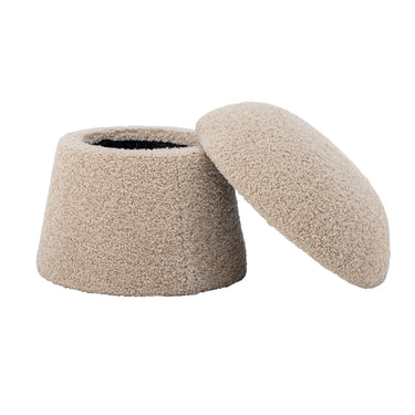 Bloomingville - Bocca Puf, Natur, polyester - Ø46 × H38 cm