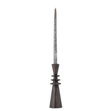 Bloomingville - Armel Lysestage, Sort, mangotræ - Ø8 × H26 cm