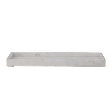 Bloomingville - Majsa Fad, Hvid, Marmor - L38 × H3 × B18 cm