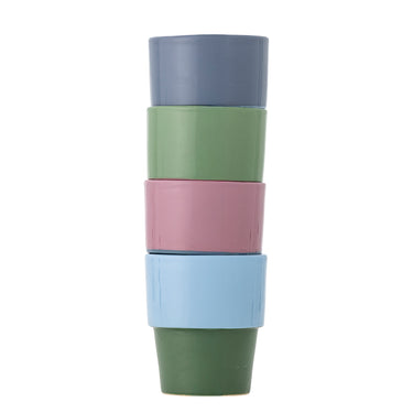 Bloomingville - Ewan Kop, Multifarvet, Stentøj - Ø7,5 × H9 cm, sæt med 4