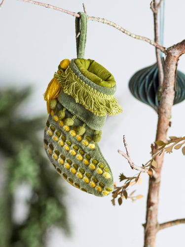 Bloomingville - Jeanne Ornament, Grøn, Bomuld - L12 × H16 × B3 cm