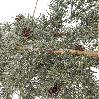 Bloomingville - Cedar Krans, Grøn, Kunstige Blomster - Ø70 × H30 cm, snor L70 cm