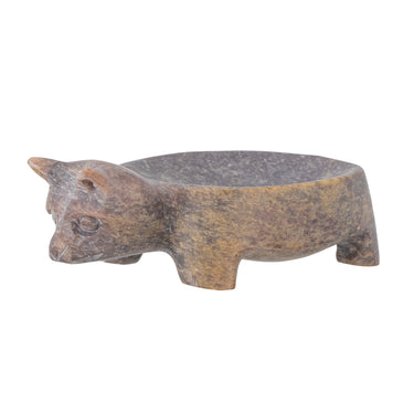 Bloomingville - Vigo Skål, Brun, Fedtsten - L12,5 × H4,5 × B8 cm