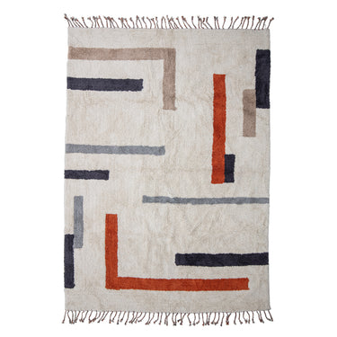 Bloomingville - Jue Tæppe, Multifarvet, Bomuld - L200 × B140 cm