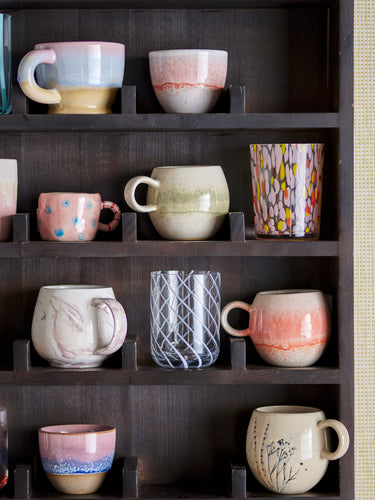 Bloomingville - Paula Kop, Multipak, orange, Stentøj - Ø9 × H8 cm, sæt med 4