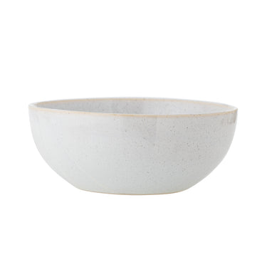 Bloomingville - Addison Skål, Hvid, Stentøj - Ø22,5 × H9 cm
