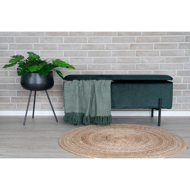Hous Nordic - Watford Bænk - Grøn velour, 36,5x95x46cm - Bolig og Haven