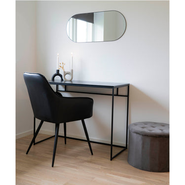 House Nordic - Jersey Spejl Oval - ramme i sort 35x80 cm
