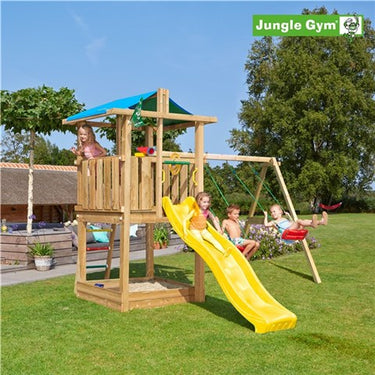 Jungle Gym Hut legetårn komplet inkl. rutschebane - Bolig og Haven