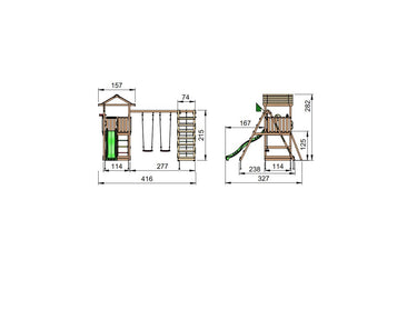 Jungle Gym House legetårn komplet ekskl. rutschebane - Bolig og Haven